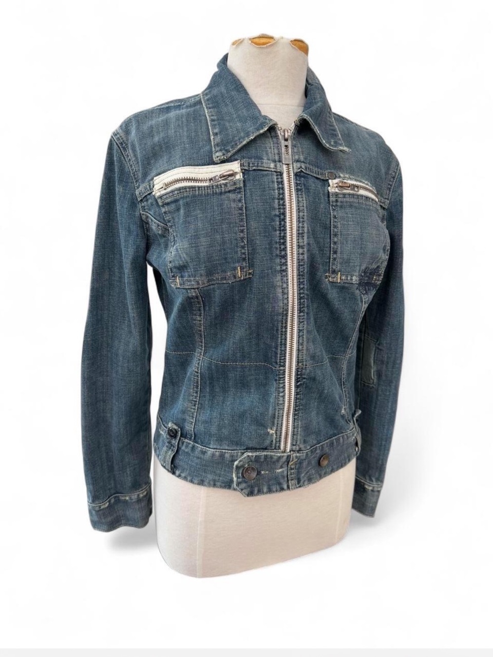Vintage G Star Raw Y2K Denim Jacket Moto/western Size Medium